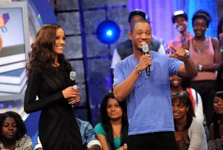 Positive Energy - Selita Ebanks and Terrence J hit it off as hosts and get the crowd amped! (Photo: Fernando Leon/BET/PictureGroup)