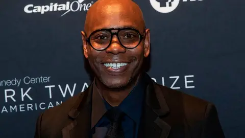 US comedian Dave Chappelle and recipient of the Mark Twain Award for American Humor arrives at the Kennedy Center for award ceremony on October 27, 2019 in Washington, D.C. (Photo by Alex Edelman / AFP) (Photo by ALEX EDELMAN/AFP via Getty Images)