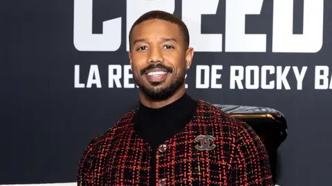 Actor and Director Michael B. Jordan attends the "Creed III" photocall at Le Grand Rex on February 13, 2023 in Paris, France. 