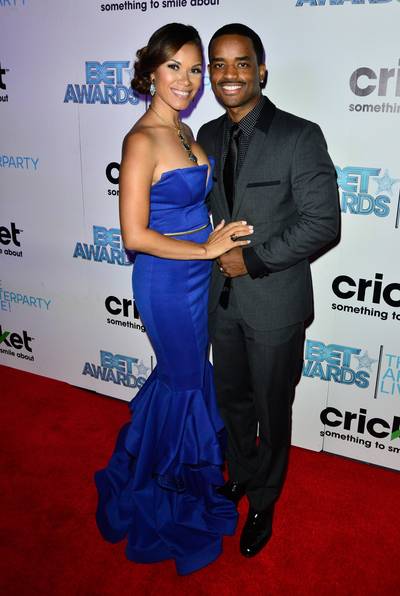 2014: Larenz Tate and Tomasina Parrott - Such a handsome couple! Larenz Tate posed with his wife Tomasina Parrott, who wore a flawless marine blue mermaid dress at the 2014 ceremony.&nbsp;&nbsp;