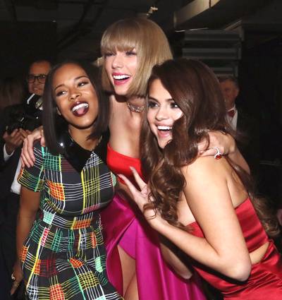 Tay Tay's Grammy Gang - For the 58th Grammy Awards, Selena Gomez and Serayah were Taylor Swift's leading ladies. And rightfully so, since the girls are featured in her Grammy-winning &quot;Bad Blood&quot; video.(Photo: Mark Davis/WireImage)