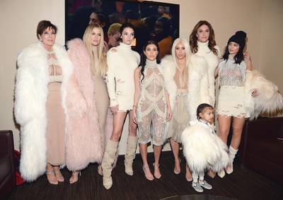 The Kardashians Take Yeezy Season 3 - Matching white furs, why not?!&nbsp;Kim Kardashian West and her fam squad up heavy for Kanye West's Yeezy Season 3 at MSG.&nbsp;(Photo: Kevin Mazur/Getty Images for Yeezy Season 3)