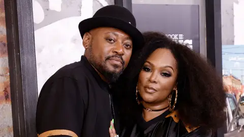 Omar Epps and Keisha Epps attend 'Power Book III: Raising Kanan' global premiere event and screening at Hammerstein Ballroom on July 15, 2021 in New York City. 