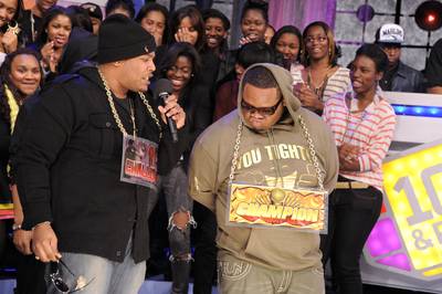 I Heard You - Round One: Freestyle Friday competitor Kris Payne delivers his best punch lines against Relly at 106 &amp; Park, December 30, 2011. (Photo: John Ricard / BET)