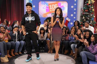 Terrence and Rocsi - Terrence J and Rocsi Diaz have kept the ball moving on 106 &amp; Park for the last six years.&nbsp;106 &amp; Park dedicates tonight's show to Don Cornelius. Watch it at 6P/5C only on BET.(Photo: John Ricard / BET)