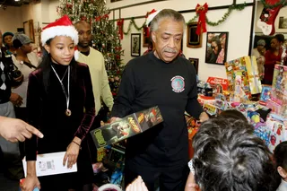 Feeding the Hungry - Victoria Panell and Rev. Al Sharpton at the National Action Network Feeding of the Hungry on Christmas Day and Toy Giveaway at the Annual NAN Event held at the NAN's House of Justice on December 25, 2011, in Harlem, New York City. (Photo: Terrence Jennings/Picturegroup)