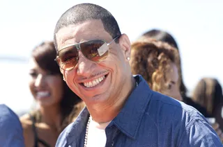 If Kid Capri is smiling you know he's dope. - The legendary DJ was feeling M-Squared's set. (Photo: Moses Mitchell/BET)
