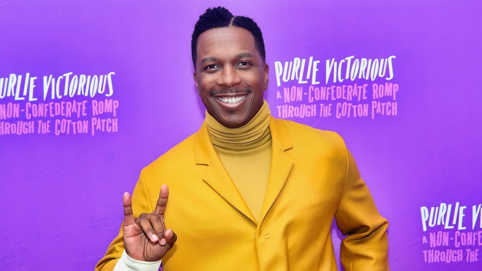 NEW YORK, NEW YORK - SEPTEMBER 27: Leslie Odom Jr. poses at the opening night of "Purlie Victorious" at The Music Box Theatre on September 27, 2023 in New York City.  