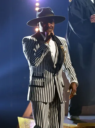 Anthony Hamilton looked great as he performed in a pinstriped suit with a matching hat.&nbsp; - (Photo by Kevin Winter/Getty Images for The Recording Academy)