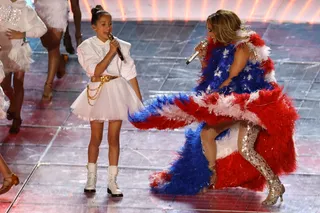 Jennifer Lopez&nbsp;&amp;&nbsp;Emme Maribel Muñiz - Jennifer Lopez&nbsp;brought the heat to the 2020 Super Bowl Halftime Show in Miami! Besides her sexy pole dancing and several outfit changes, we cannot get over how the superstar performer brought her 11-year-old daughter,&nbsp;Emme Maribel Muñiz, onstage to make her public singing debut. That's some good genes!(Photo: Elsa/Getty Images) (Photo: Elsa/Getty Images)
