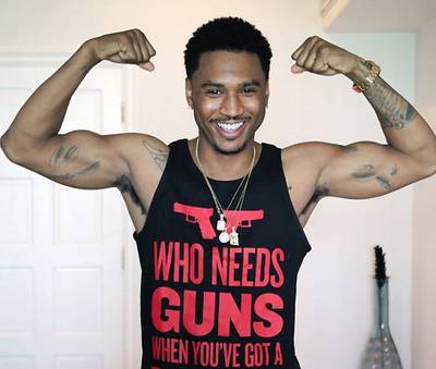 Trey Songz&nbsp;@treysongz - The singer&nbsp;lets his tank do all the talking: &quot;Who needs guns when you've got a big …&quot; Here's to hoping his 'package' is just as big as his ego!(Photo: Trey Songz via Instagram)