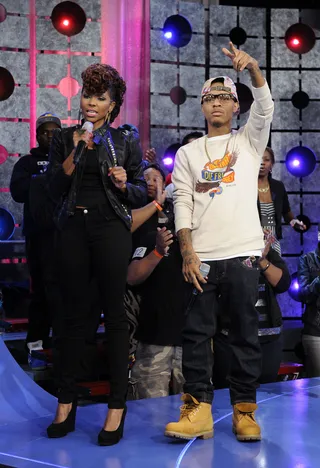 Top of the Show - Miss Mykie and Bow Wow at 106 &amp; Park, October 01, 2012. (Photo: John Ricard / BET).