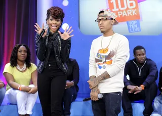 Miss Mykie and Bow Wow - Miss Mykie and Bow Wow at 106 &amp; Park, October 01, 2012. (Photo: John Ricard / BET).