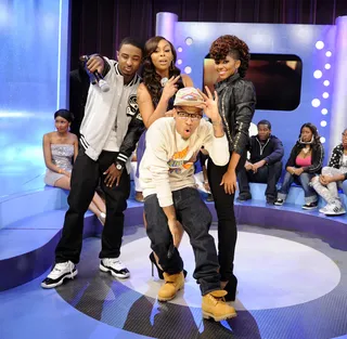 Meet The Newest Hosts of 106 &amp; Park - Shorty Da Prince, Paigion, Miss Mykie and Bow Wow at 106 &amp; Park, October 01, 2012. (Photo: John Ricard / BET).