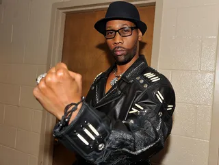 Iron Grip - Behold the power of the Abbot! The RZA clenches his iron fist--fitting for the man that wrote and stars in the upcoming film, The Man with the Iron Fists.&nbsp; (Photo: Moses Robinson/Getty Images for BET)