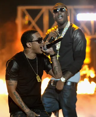 "Young and Gettin' It" (feat. Kirko Bangz) - Meek Mill fouls the ball off his foot here, the first major hint that the album may not live up to the stratospheric expectations sparked by Meek’s past work, or even its own amazing first track. Perhaps inspired by guest Kirko Bangz, Meek inexplicably chooses to rhyme though Auto-tune on the verses. We already have one Future, we don’t need two.&nbsp;&nbsp; (Photo: Rick Diamond/Getty Images for BET)