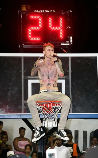 Stay Laced - With a string of high profile performances, inlcuding the pre-show at BET Awards 2012 and a takeover at Rucker Park in NYC, MGK continues to keep the buzz going for his upcoming debut, Lace Up. (Photo: Johnny Nunez/WireImage)