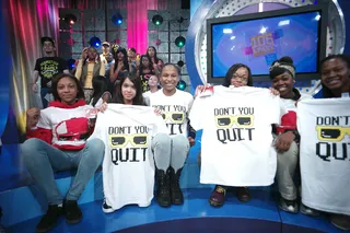 Don't Quit... - Audience members with T-Pain t-shirts at 106 &amp; Park, September 26, 2012. (photo: John Ricard / BET).