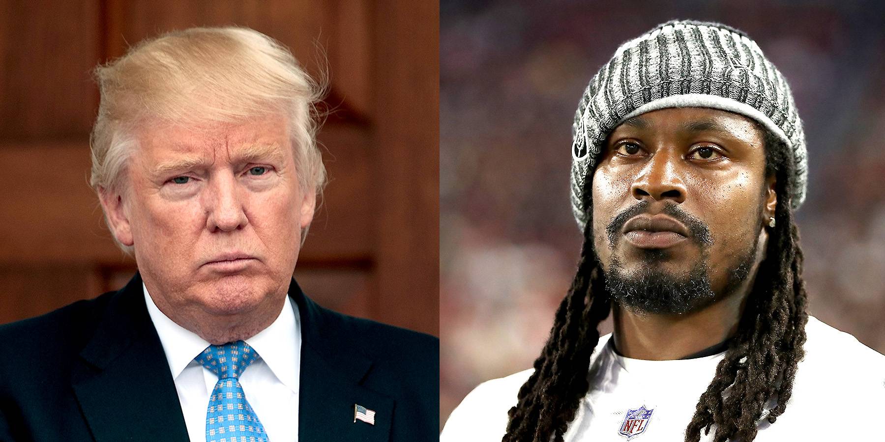 Trump calls out Marshawn Lynch, who sat for the U.S. national anthem but  stood for Mexico's