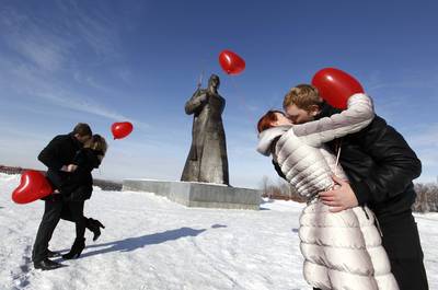 Russian Province of Belgorod - Russia’s Belgorod province officially banned Valentine’s Day in 2011. Officials say the move was part of Belgorod's &quot;measures to provide for spiritual security.&quot;(Photo: REUTERS/Eduard Korniyenko)