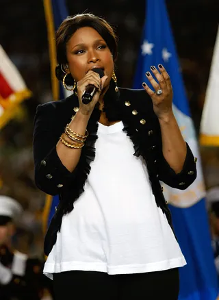Jennifer Hudson - Jennifer Hudson sang the national anthem for Super Bown XLIII in Tampa in 2009.(Photo: Jamie Squire/Getty Images)