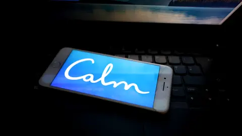 LONDON, ENGLAND - JANUARY  11: In this photo illustration, the wellness and meditation app 'Calm' is seen on a mobile phone on January 11, 2021 in London, United Kingdom. (Photo by Edward Smith/Getty Images)