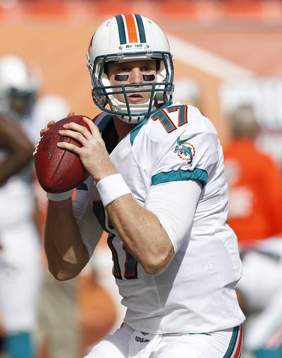 Ryan Tannehill - Just who is Ryan Tannehill? The Miami Dolphins quarterback definitely has talent, but consistency is his problem. Take this short season thus far as an example ? Tannehill throws two touchdowns in leading the ?Phins to a huge 33-20 victory over division rival New England Patriots in Week 1, but can?t get much going in Miami?s 29-10 loss to the Buffalo Bills. As the Dolphins continue to try to bolster their roster, perhaps Tannehill could be more consistent. If he does that, Miami could return to the top of the AFC East. (Photo: Joel Auerbach/Getty Images)