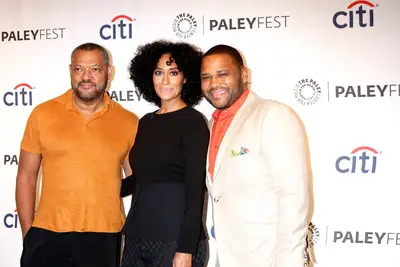 We Are Fam-i-ly! - The cast of the new ABC comedy Black-ish,&nbsp;Lawrence Fishburne,&nbsp;Tracee Ellis Ross&nbsp;and&nbsp;Anthony Anderson,&nbsp;attend the PaleyFest 2014 Fall TV Preview in Beverly Hills, California.&nbsp;(Photo: Nikki Nelson/WENN.com)