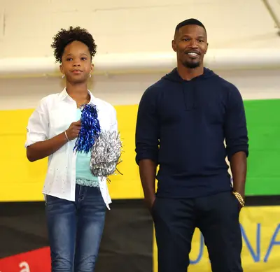 Inspiration for the Next Generation - Jamie Foxx&nbsp;and&nbsp;&nbsp;Quvenzhané Wallis, stars of the upcoming Annie remake, surprise students at Northport Elementary school in Brooklyn Center, Minnesota.(Photo: Adam Bettcher/Getty Images for Sony Pictures Entertainment )