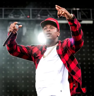 Made in America Festival – Philadelphia - A day after killing the Los Angeles leg of the 2014 Budweiser Made in America Festival, YG performed at the Philadelphia concert on August 31. There, YG ran through some of his hits before paying tribute to incarcerated hometown hero Meek Mill by holding up a "Free Meek" T-shirt and playing the MMG MC's "Dreams and Nightmares (Intro)" while rapping the words to the crowd's delight. Real recognizes real.(Photo: Splash News)