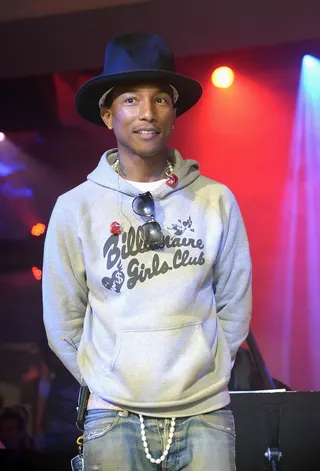 Best Male R&amp;B/Pop Artist: Pharrell Williams - Pharrell Williams stayed at the top of the charts with his hit single "Happy," and made everyone feel the same with that signature hat of his. He even used it to help raise money for charity, and for himself, he enjoyed the most successful year of his illustrious career.&nbsp;(Photo: Jamie McCarthy/Getty Images)