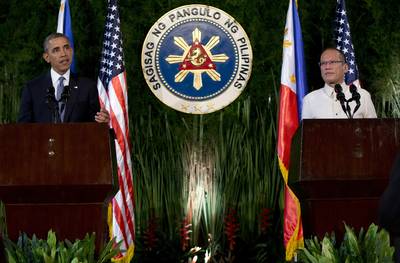 A New Deal - On Monday morning, the U.S. and the Philippines signed the Enhanced Defense Cooperation Agreement, a 10-year pact that will grant American planes, warships and troops more access to the Asian nation. U.S. troops will be rotated through the base, as opposed to an established base.&nbsp;(Photo: AP Photo/Carolyn Kaster)