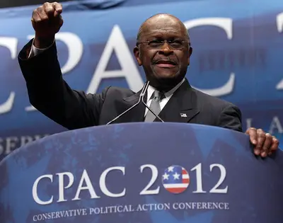 Herman Cain - &quot;A lot of people thought that after the character assassination that was launched against me that Herman was going to shut up and sit down and go away,&quot; Cain told a group of conservative activists in February. &quot;Ain't going to happen.&quot; (Photo: Win McNamee/Getty Images)