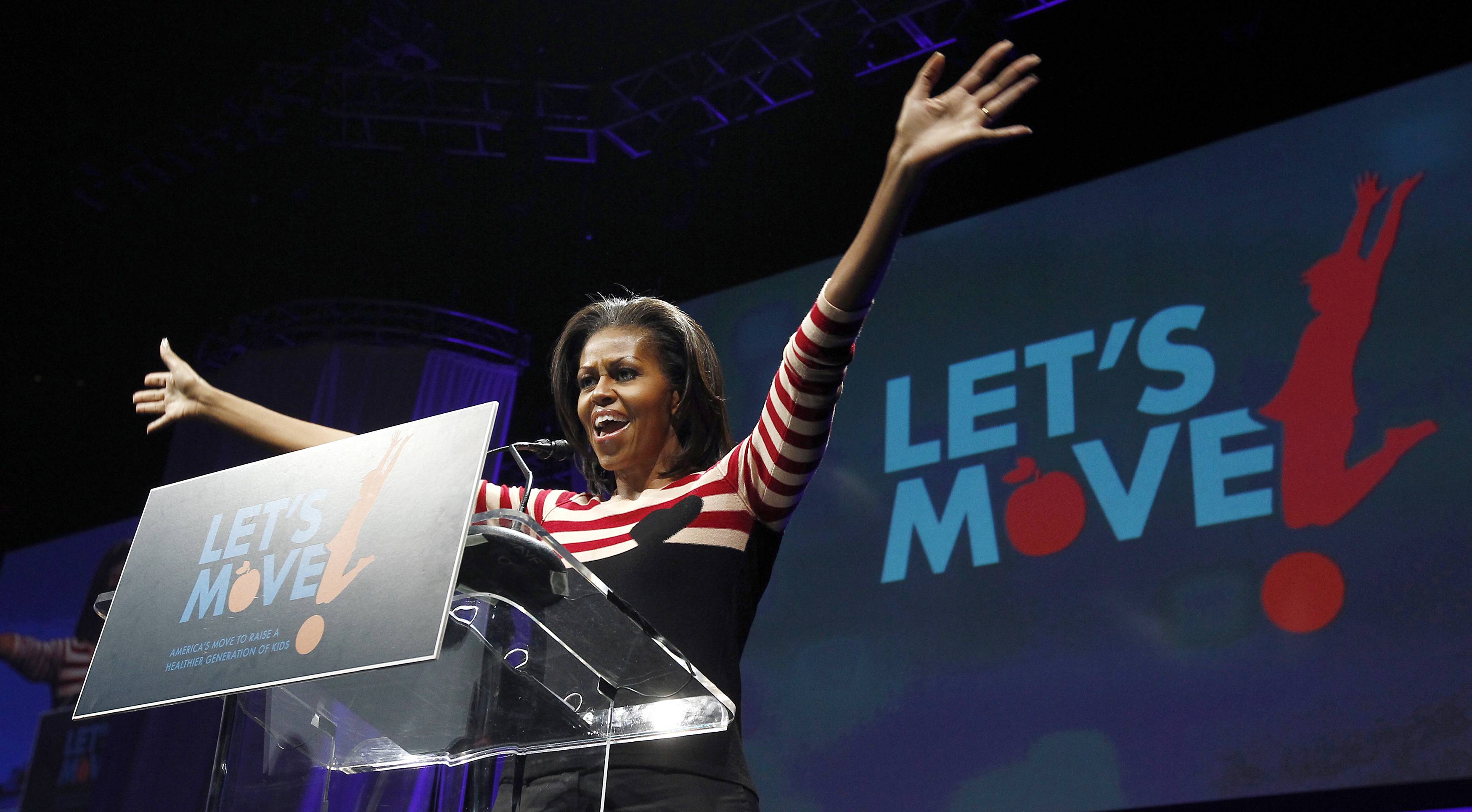 Michelle Obama - Michelle Obama understands that if you want a childhood obesity campaign to reach its target audience, you need to enlist the help of the people they look up to — celebrities and role models. Here are the stars who've stepped up to the plate and joined &quot;Let's Move.&quot;  (Photo: REUTERS/Kevin Lamarque)
