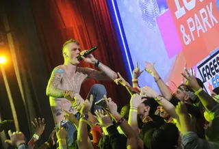 Ohio Player - Machine Gun Kelly performs "Wild Boy" at 106 &amp; Park, February 10, 2012. (Photo: John Ricard / BET)