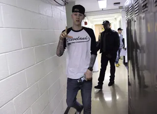 OK Now - Machine Gun Kelly backstage at 106 &amp; Park, February 10, 2012. (Photo: John Ricard / BET)