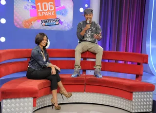 Action - Rocsi Diaz and Terrence J at 106 &amp; Park, February 10, 2012. (Photo: John Ricard / BET)