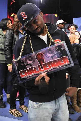 Let's Rock - Freestyle Friday challenger Rock Coogi TBG from Bridgeton, NJ, at 106 &amp; Park, February 10, 2012. (Photo: John Ricard / BET)