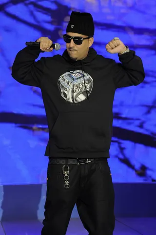 Feel It - French Montana sound checks at 106 &amp; Park, February 7, 2012. (Photo: John Ricard / BET)