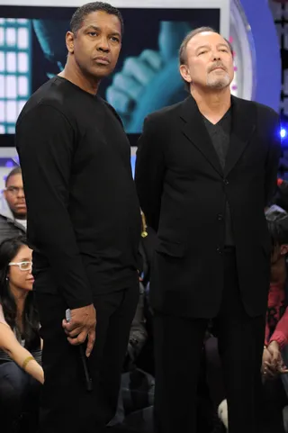 Top Dogg - Denzel Washington and Rubén Blades  at 106 &amp; Park, February 7, 2012. (Photo: John Ricard / BET)