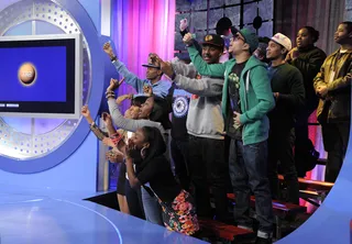 Pick Me - Audience members hope to be chosen to receive free tickets for the new Denzel Washington film, "Safe House," at 106 &amp; Park, February 7, 2012. (Photo: John Ricard / BET)