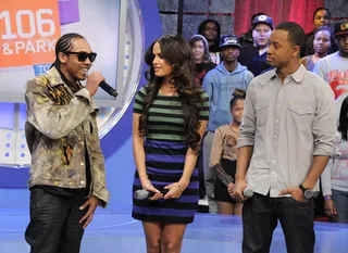 Been Waiting - Trevante with Rocsi Diaz and Terrence J at 106 &amp; Park, February 7, 2012. (Photo: John Ricard / BET)