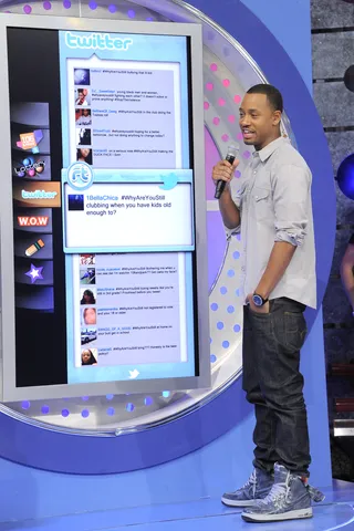 #WhyAreYouStill - Terrence J check Twitter responses to the topic, "#WhyAreYouStill, at 106 &amp; Park, February 7, 2012.&nbsp; (Photo: John Ricard / BET)