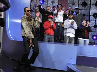 Too Much Swagg - Trevante takes to the stage at 106 &amp; Park, February 7, 2012. (Photo: John Ricard / BET)