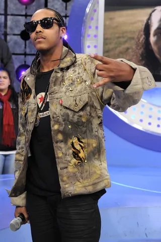 Peace and Love - Trevante at 106 &amp; Park, February 7, 2012. (Photo: John Ricard / BET)