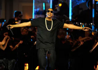 Jay-Z - Jay-Z killed it last year with Watch the Throne, his collaborative project with Kanye West. Their hit single "Otis" is up for Video of the Year, Best Collaboration and the Coca-Cola Viewers' Choice Award. "N---as in Paris" is nominated for Video of the Year as well, and their duo, nicknamed The Throne, is in the running for Best Group.&nbsp;   (Photo: Kevin Mazur/WireImage/Getty Images)