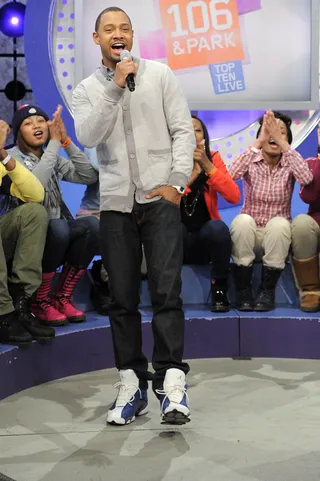 TJ Swag - Terrence J at 106 &amp; Park, February 2, 2012. (Photo: John Ricard / BET)