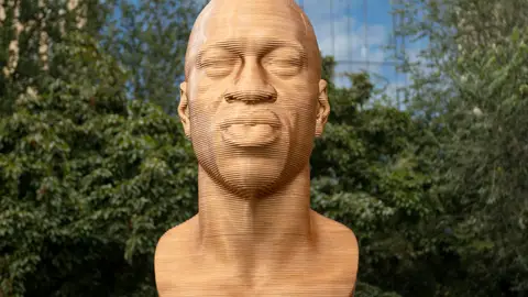 George Floyd sculpture on BET Buzz 2021