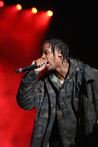 Travis Scott  - Known for his high-energy performances and wild moves, Travis Scott is certain to start a riot!&nbsp; (Photo: Jerritt Clark/Getty Images for Roc Nation)