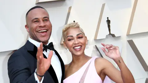 DeVon Franklin and Meagan Good attend the 91st Annual Academy Awards at Hollywood and Highland on February 24, 2019 in Hollywood, California. 